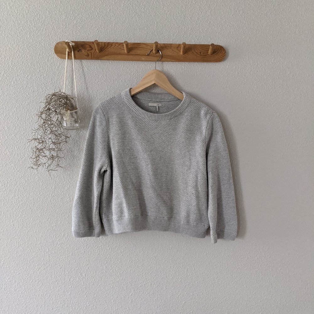 Grey OAK + FORT cropped sweater size Large